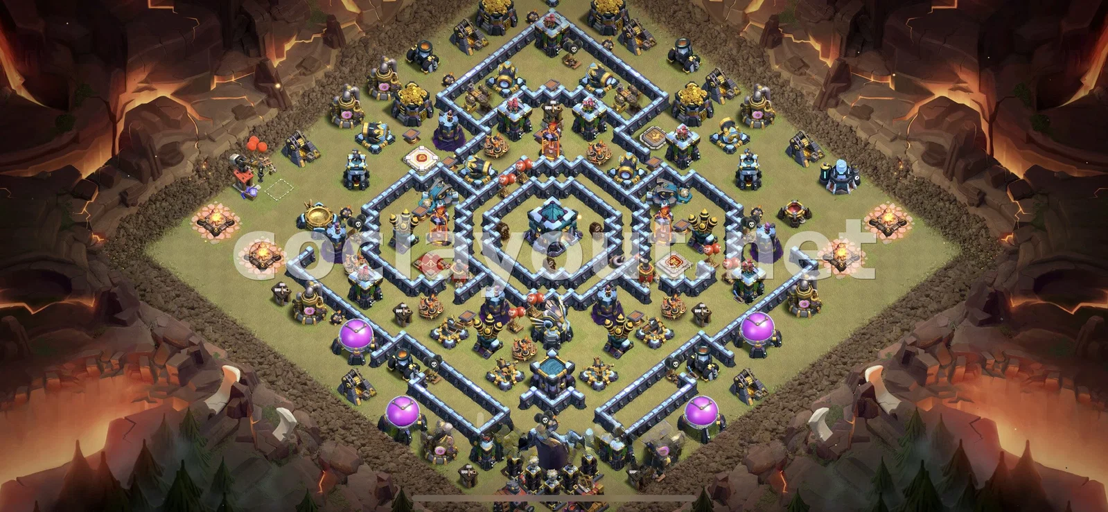Эффективная база для войны TH13 – превью расстановки TH13