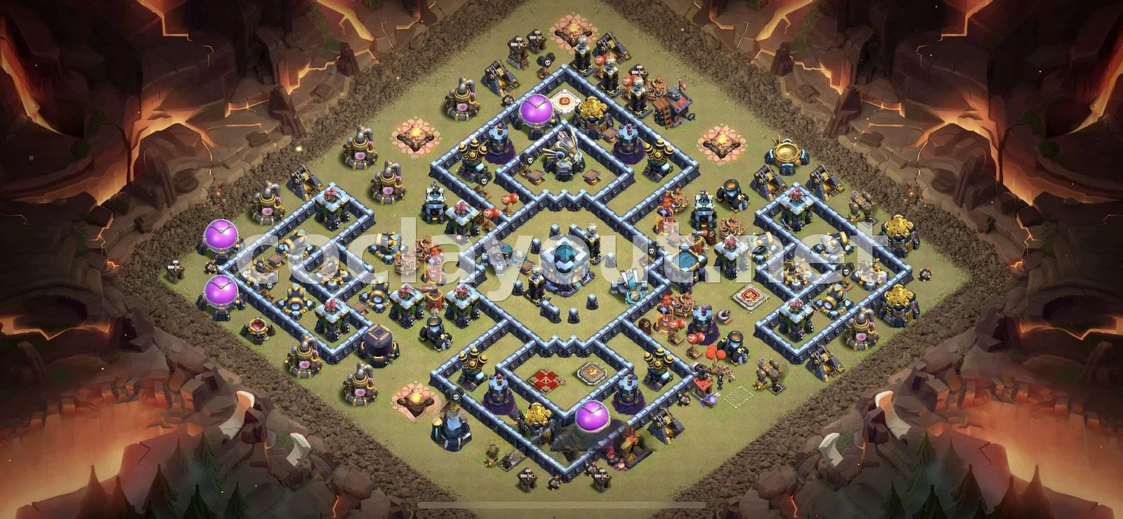 Эффективная база для войны TH13 – превью расстановки TH13