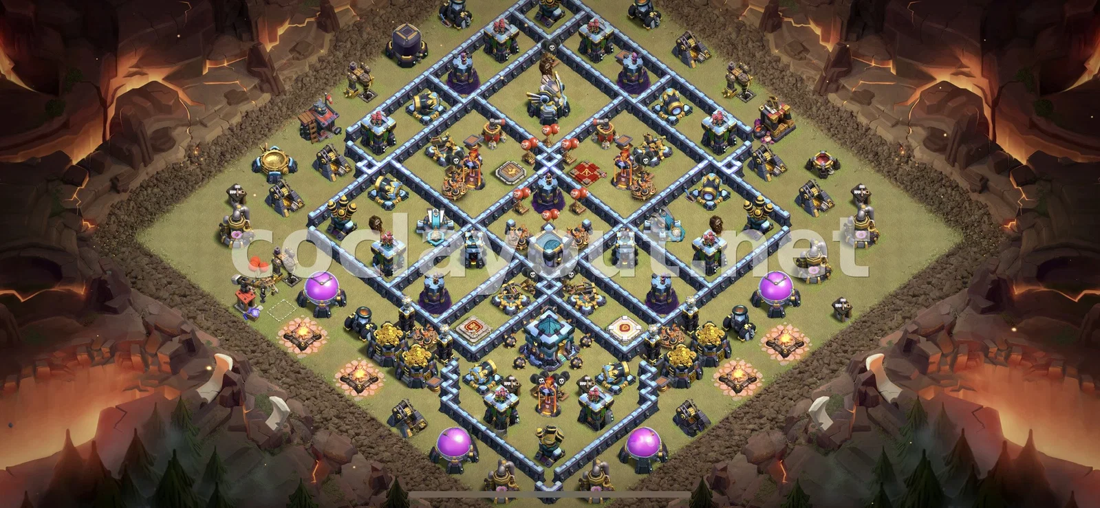 Diseño de Guerra TH13 Listo para la Guerra de Clanes – vista previa del diseño TH13