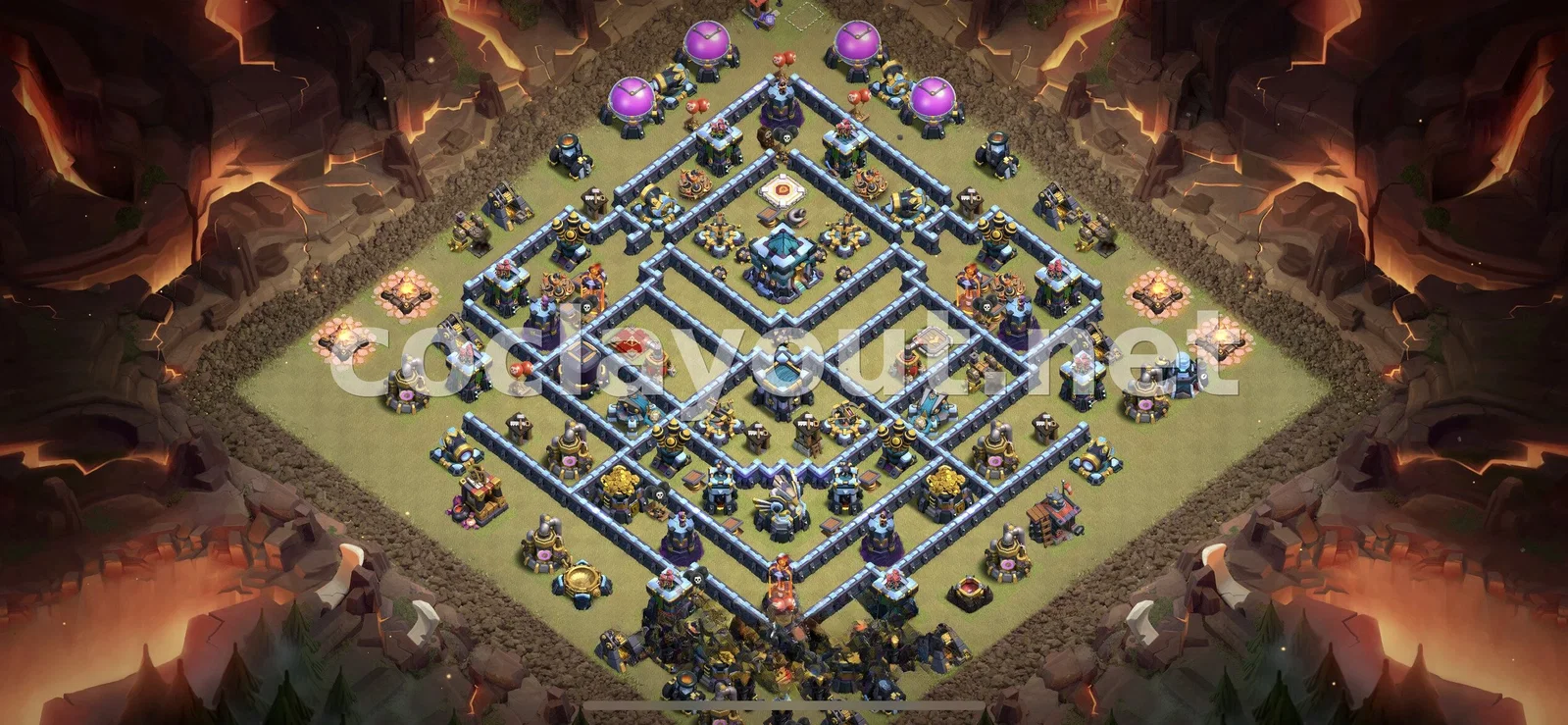 Triunfa en la Guerra de Clanes con Este Diseño de Guerra TH13 – vista previa del diseño TH13
