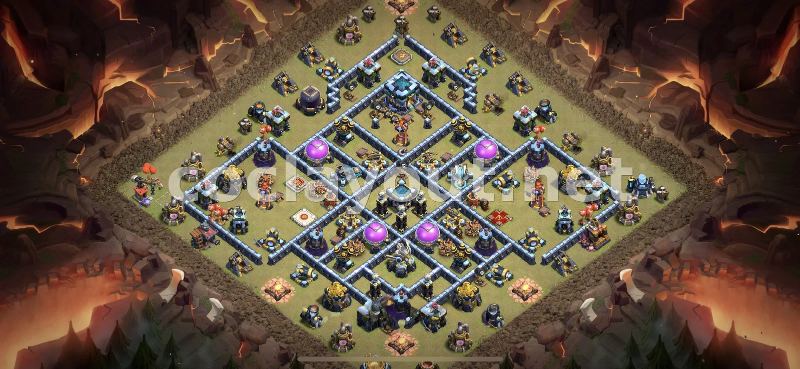 Asegura Victorias en Guerras de Clanes con este Diseño de Guerra TH13 – vista previa del diseño TH13
