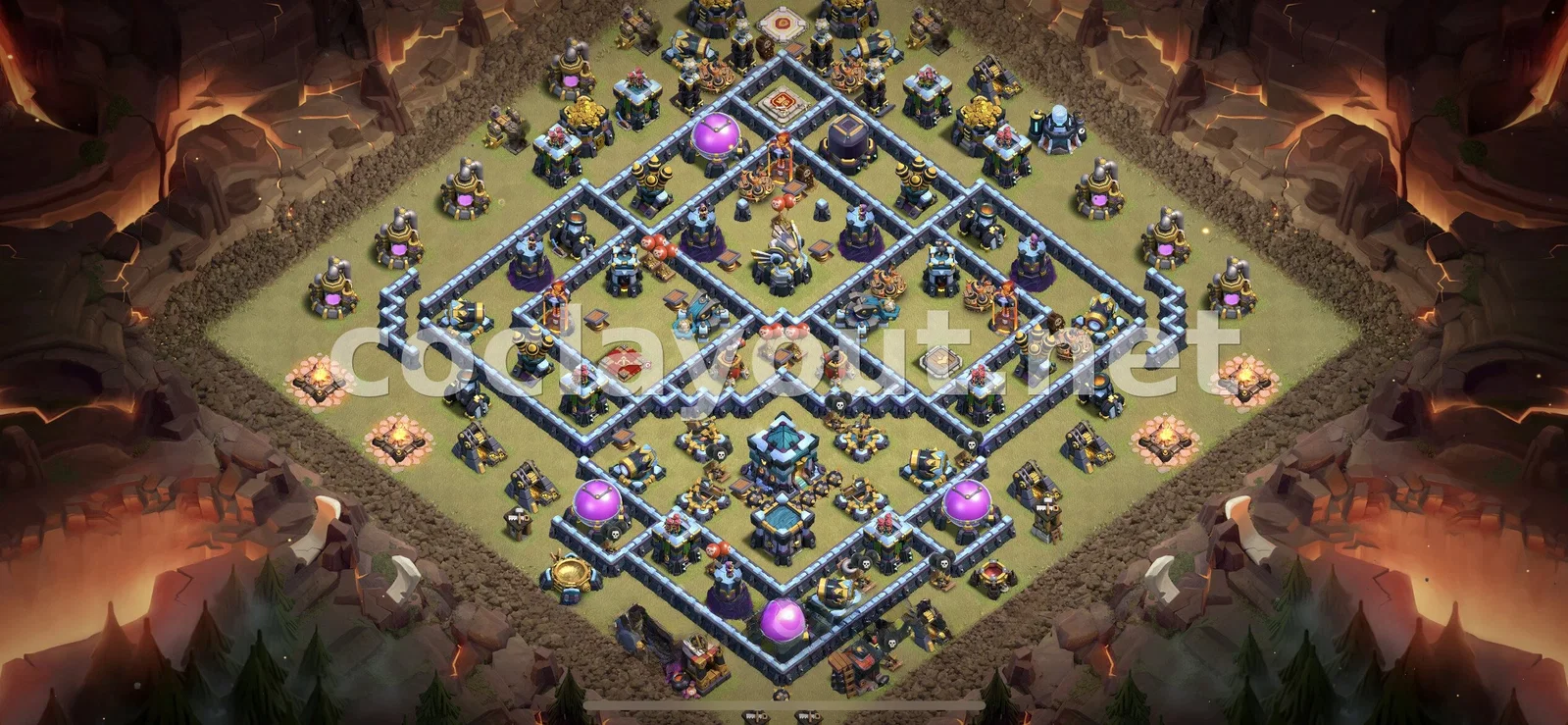 Diseño de Guerra TH13 - Estrategia Defensiva – vista previa del diseño TH13
