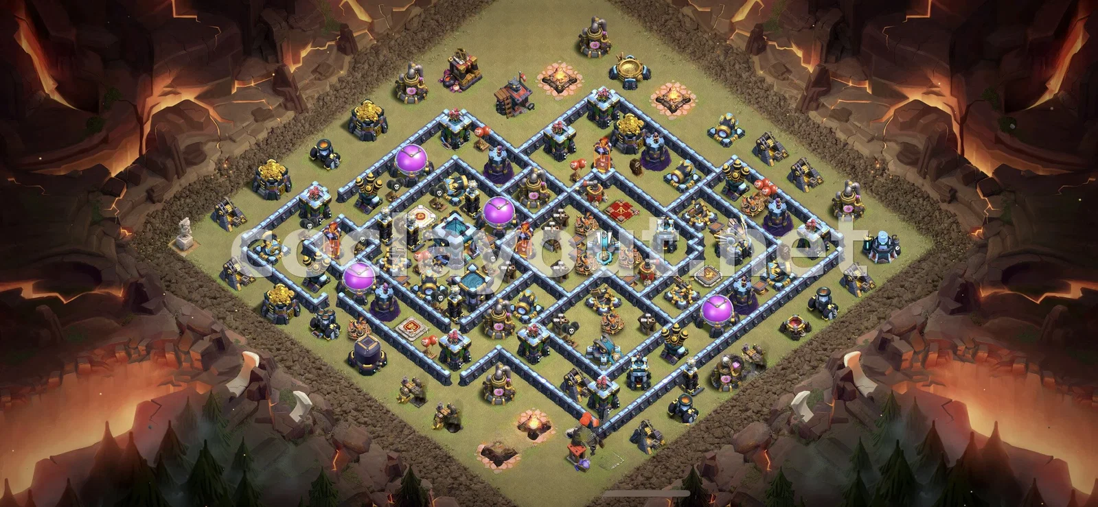 Diseño de guerra TH13 para ganar guerras de clanes – vista previa del diseño TH13