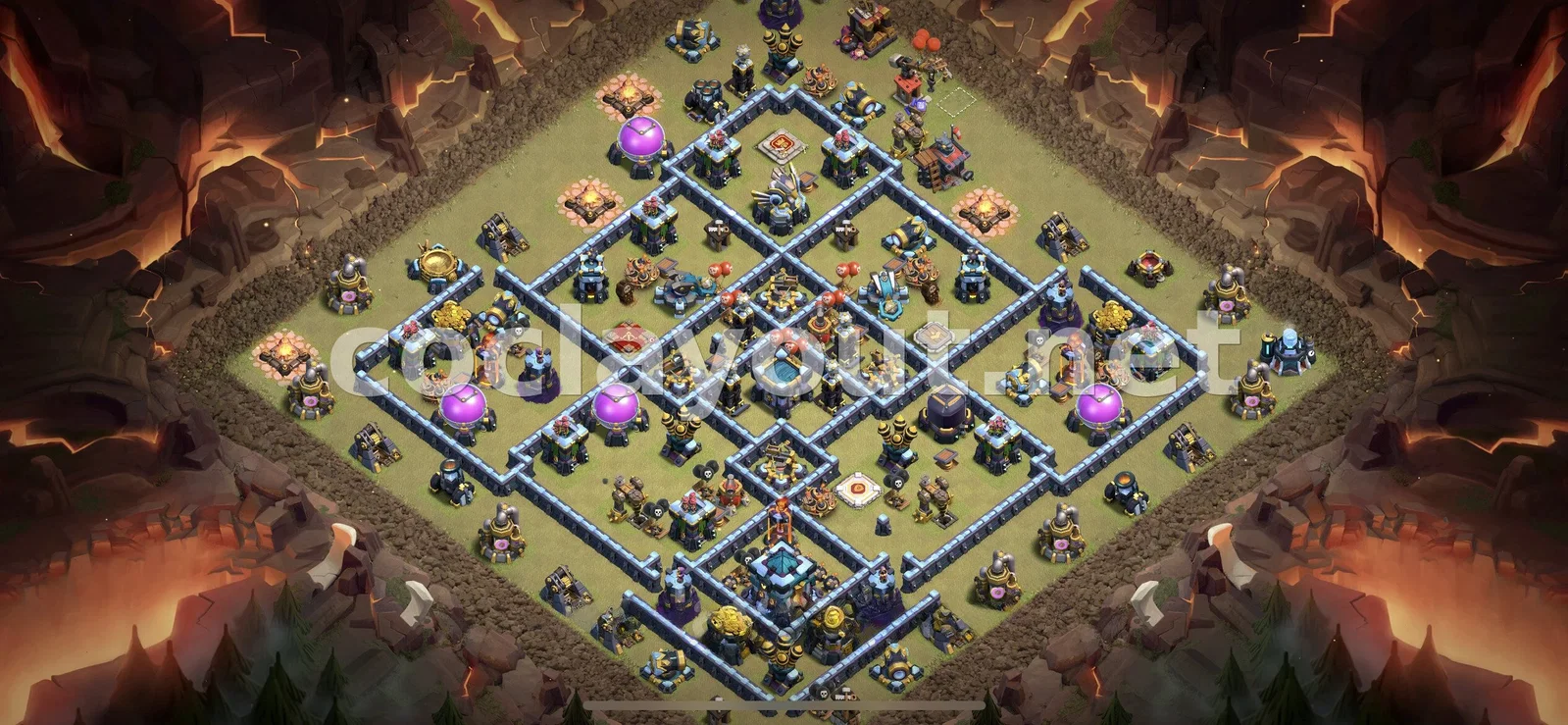 Diseño de Guerra TH13 Eficaz para Guerra de Clanes – vista previa del diseño TH13