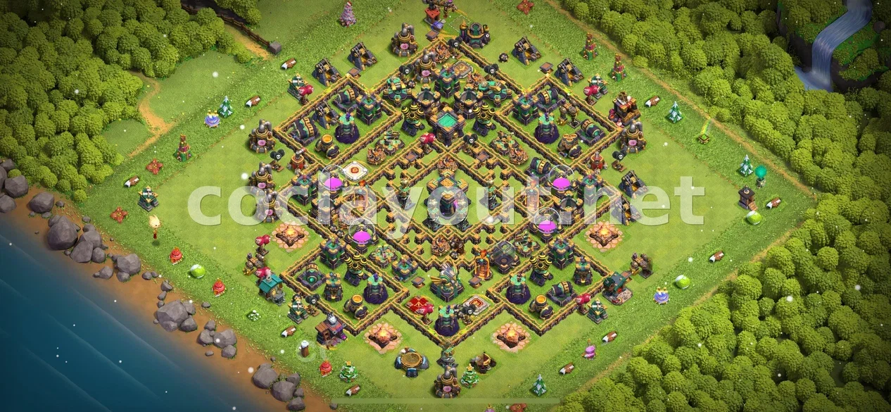 أفضل قاعدة هجينة لمركز القرية TH14 للحماية – معاينة تصميم TH14