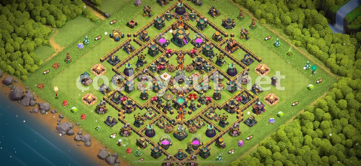 عزز قريتك مع قاعدة هجينة TH14 – معاينة تصميم TH14