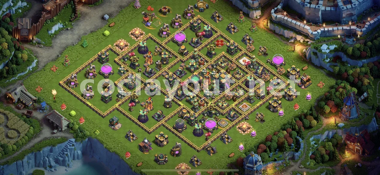 Strengthen Your Village with TH14 Hybrid Base – TH14 layout preview