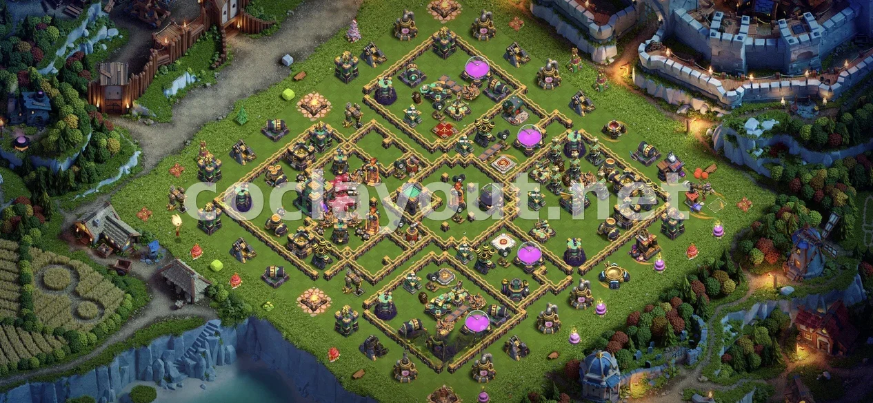 TH14 Hybrid Base #41 – TH14 layout preview