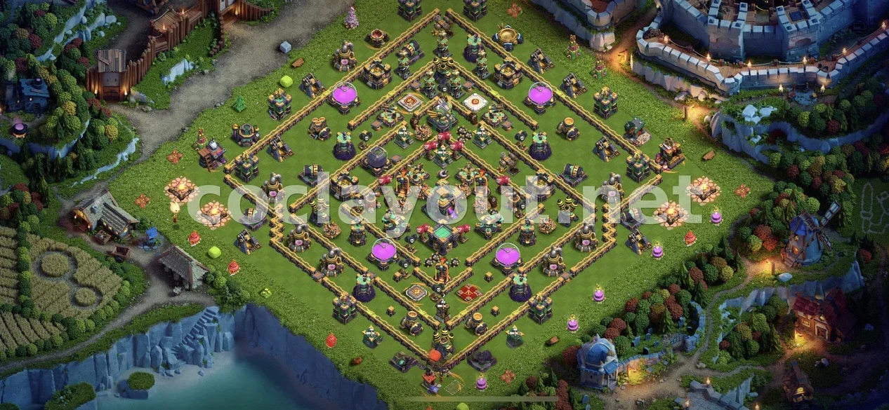 TH14 Hybrid Base for Defense Strategy – TH14 layout preview