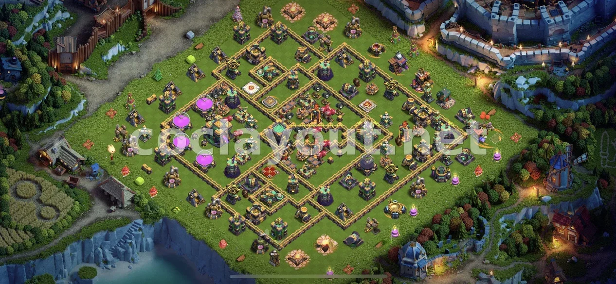 Boost Your Defense with TH14 Hybrid Base – TH14 layout preview