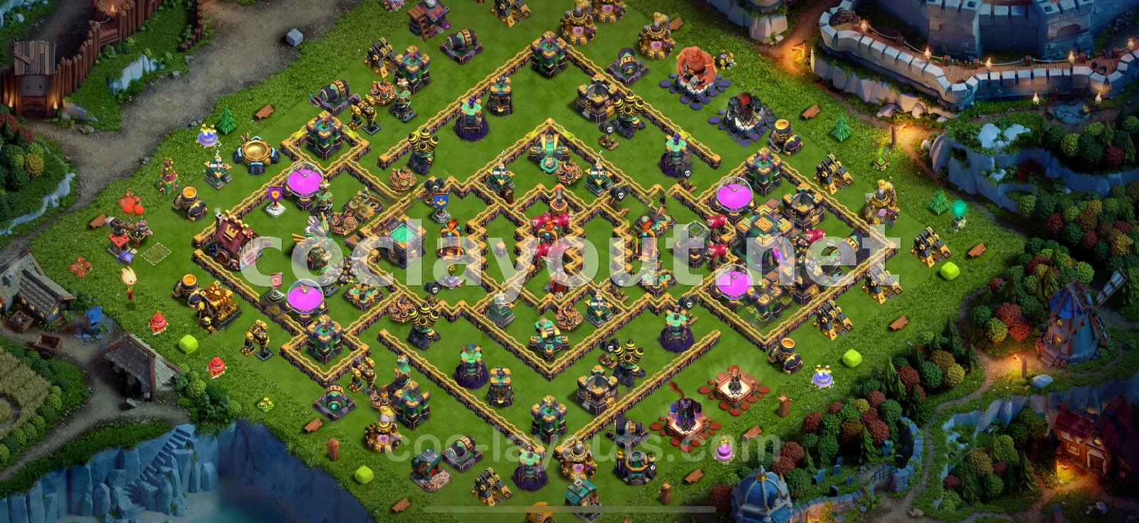 Strengthen Your Village with TH14 Hybrid Base – TH14 layout preview