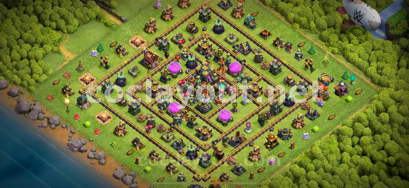 Effective TH14 Hybrid Base Layout – TH14 layout preview