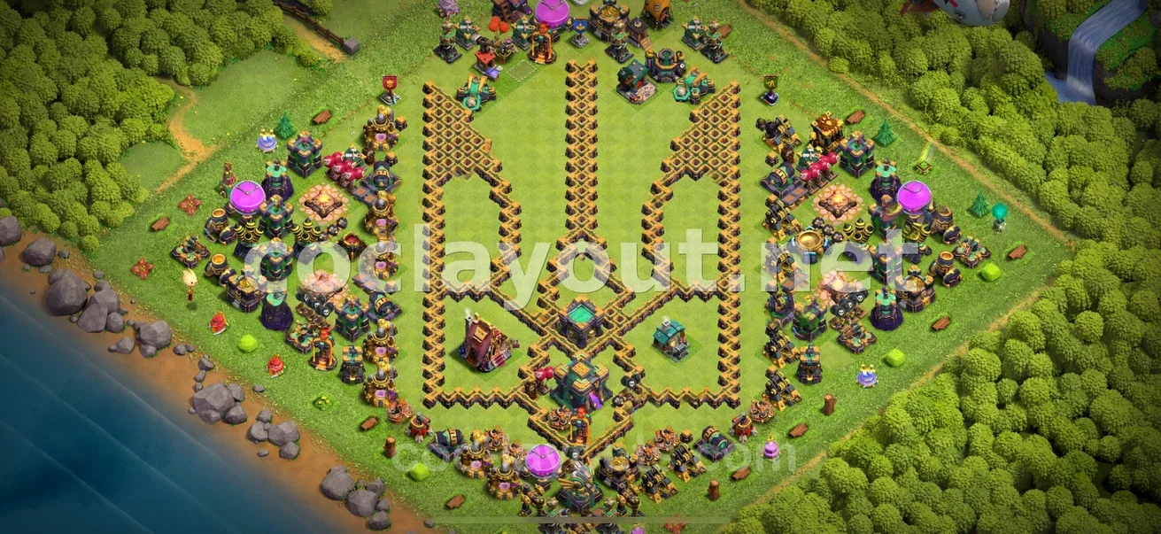 Protect Your Resources with TH14 Hybrid Base – TH14 layout preview