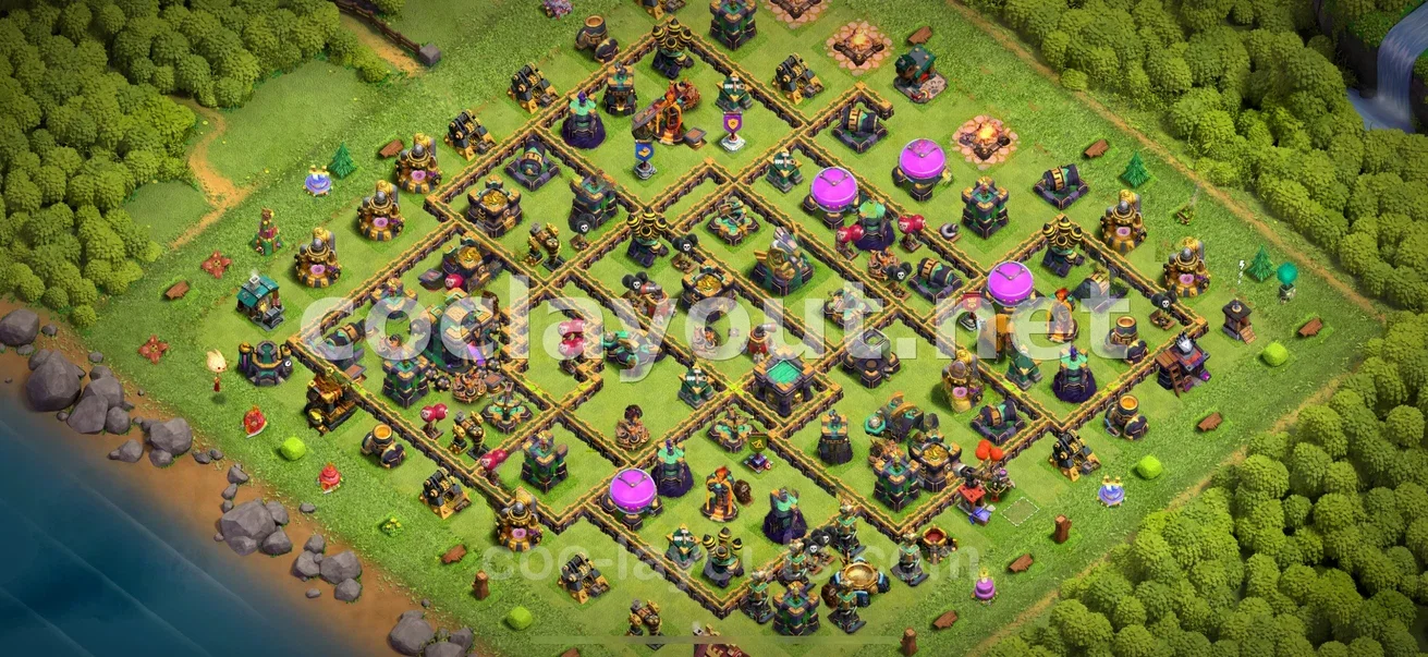 Strengthen Your Defense with TH14 Hybrid Base – TH14 layout preview