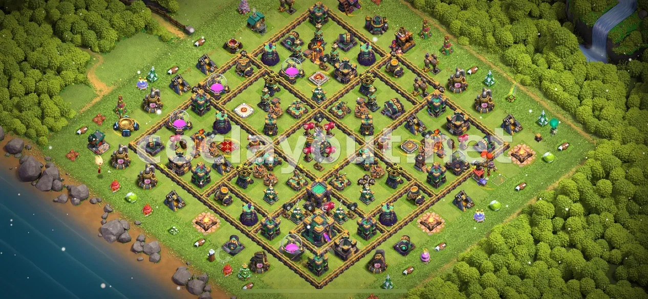 Strategic TH14 Hybrid Base for Defense – TH14 layout preview