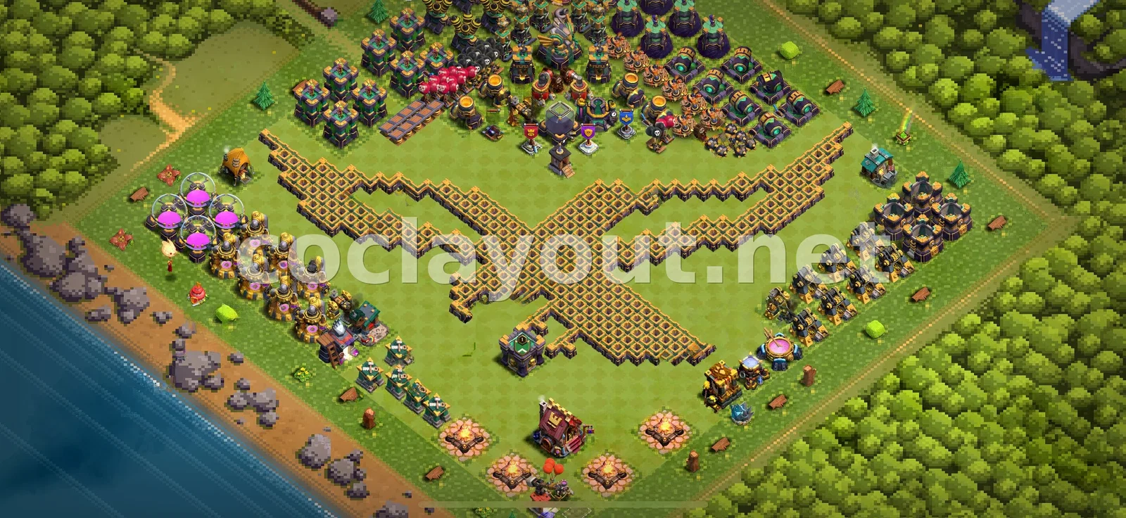 Strengthen Your Village with TH14 Hybrid Base – TH14 layout preview