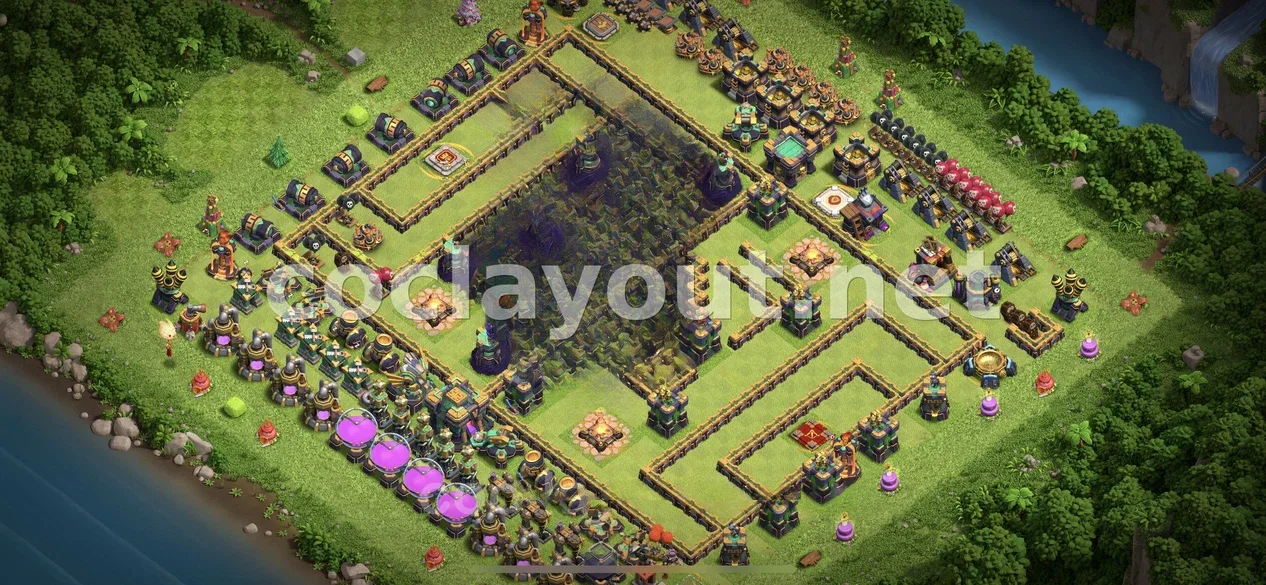 TH14 Hybrid Base Strategies – TH14 layout preview