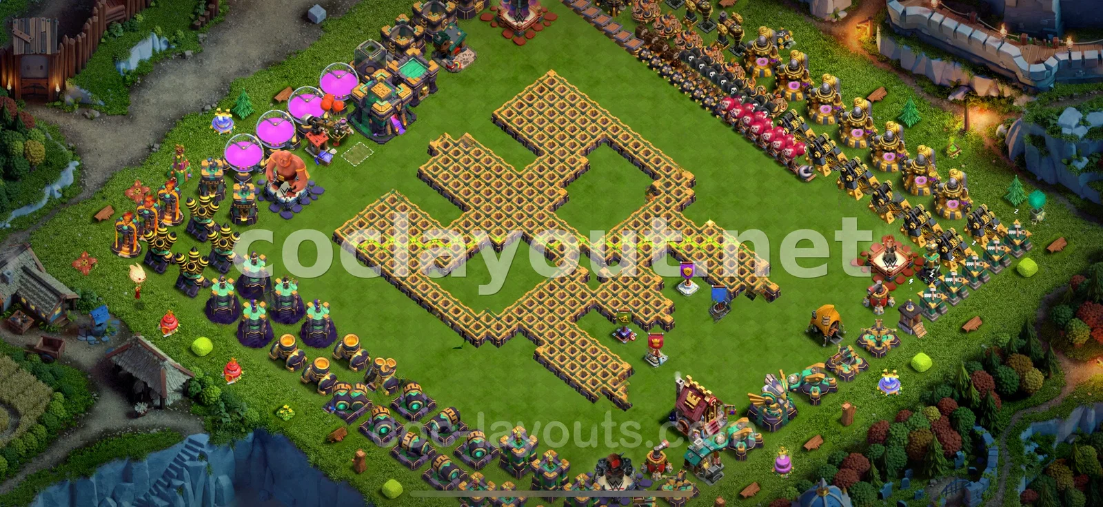 Enhance Your Defense with TH14 Hybrid Base – TH14 layout preview