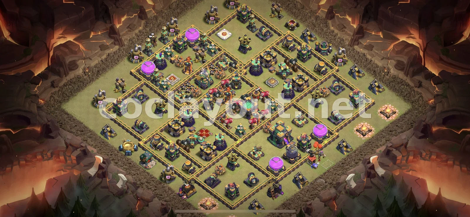 Meilleure base de guerre TH14 pour vos Guerres de clans – aperçu du plan TH14