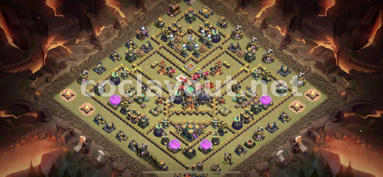 Meilleure base de guerre TH14 pour Guerre de clans – aperçu du plan TH14
