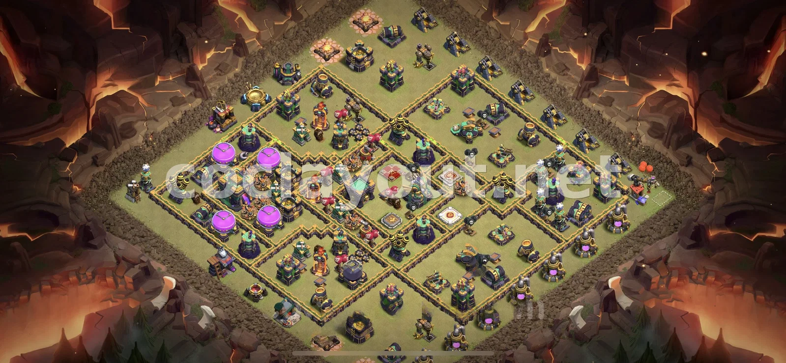 Meilleure base de guerre TH14 pour vos guerres de clans – aperçu du plan TH14