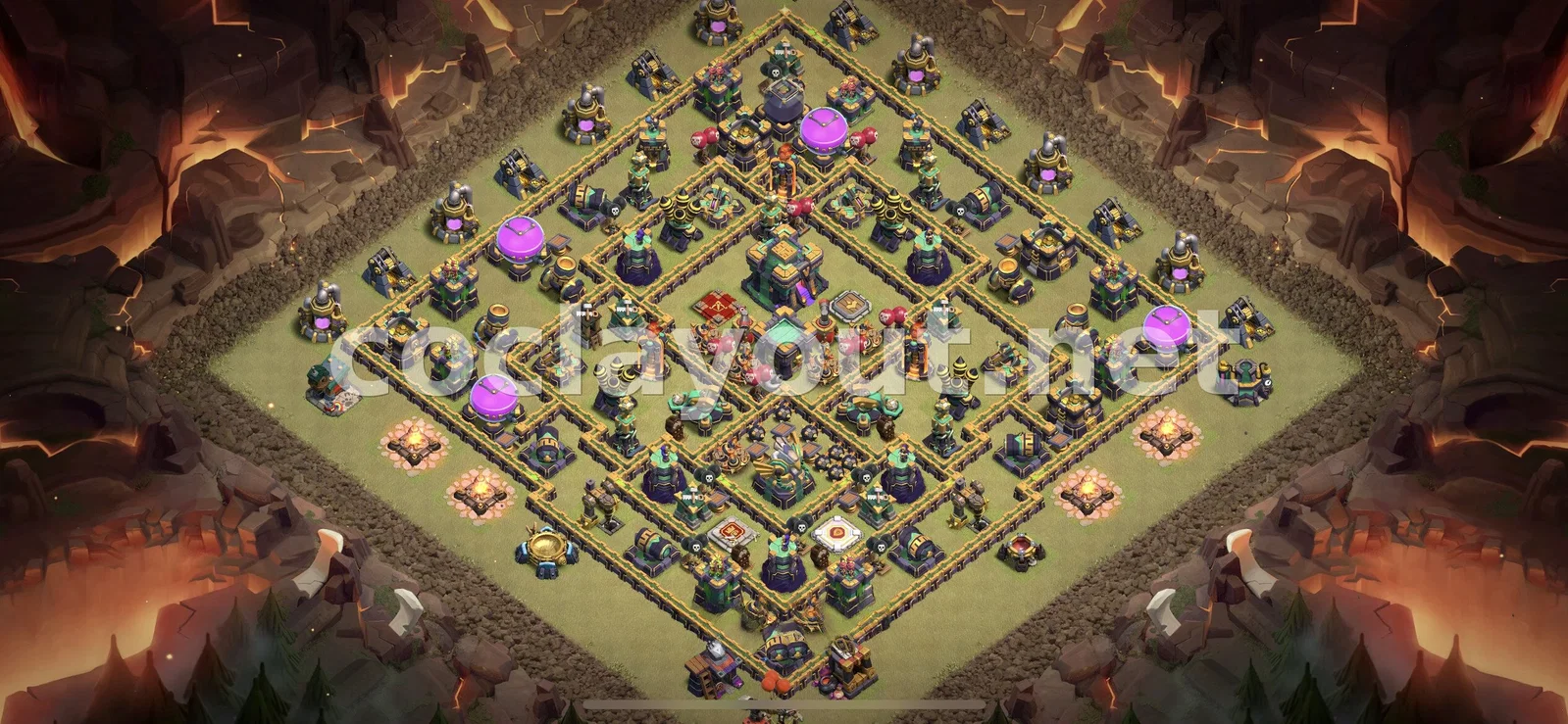 Meilleure base de guerre TH14 pour la Guerre de clans – aperçu du plan TH14