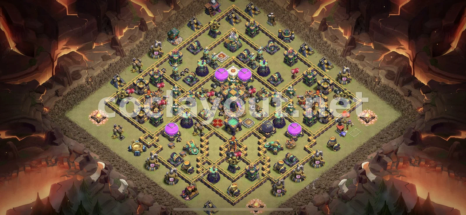 Meilleure base de guerre TH14 pour vos guerres de clans – aperçu du plan TH14