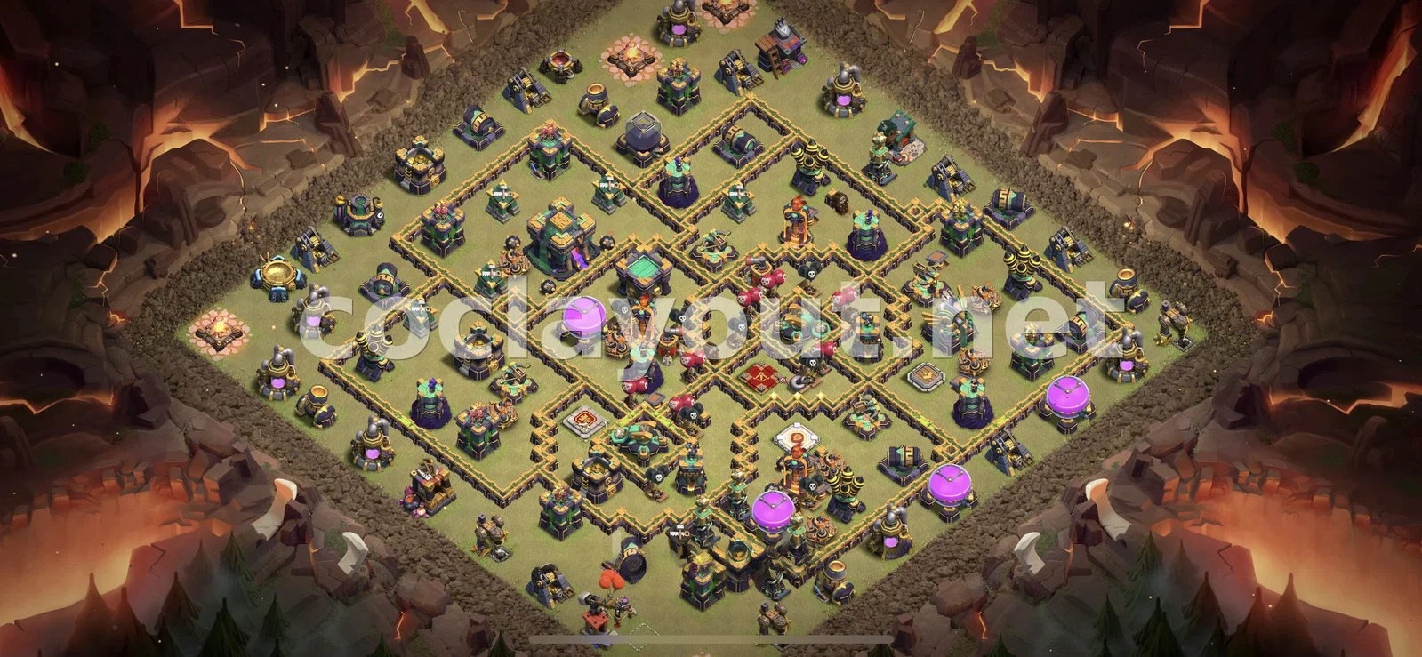 Protégez Votre Village avec Cette Base de Guerre TH14 – aperçu du plan TH14