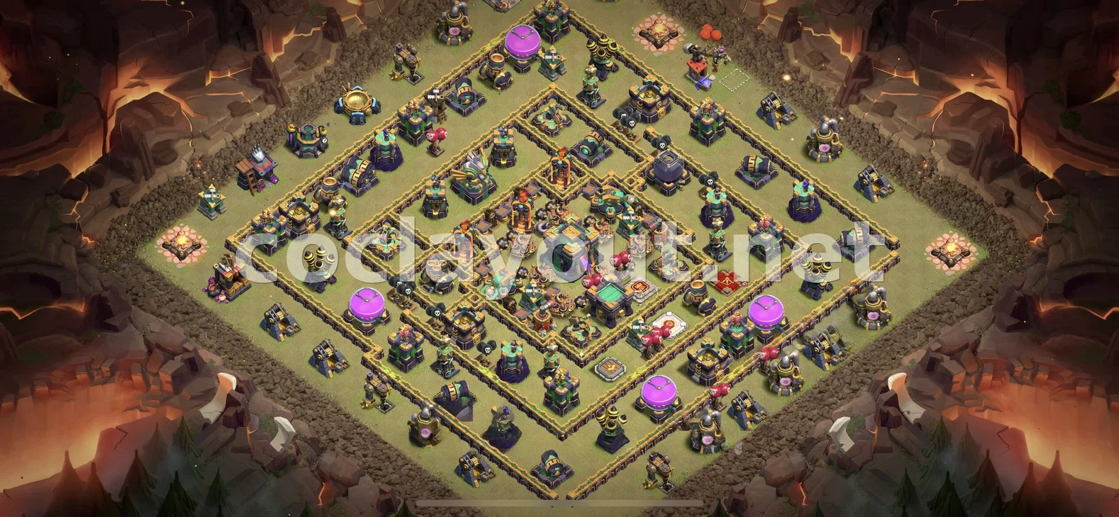 Optimisez Votre Défense avec Cette Base de Guerre TH14 – aperçu du plan TH14