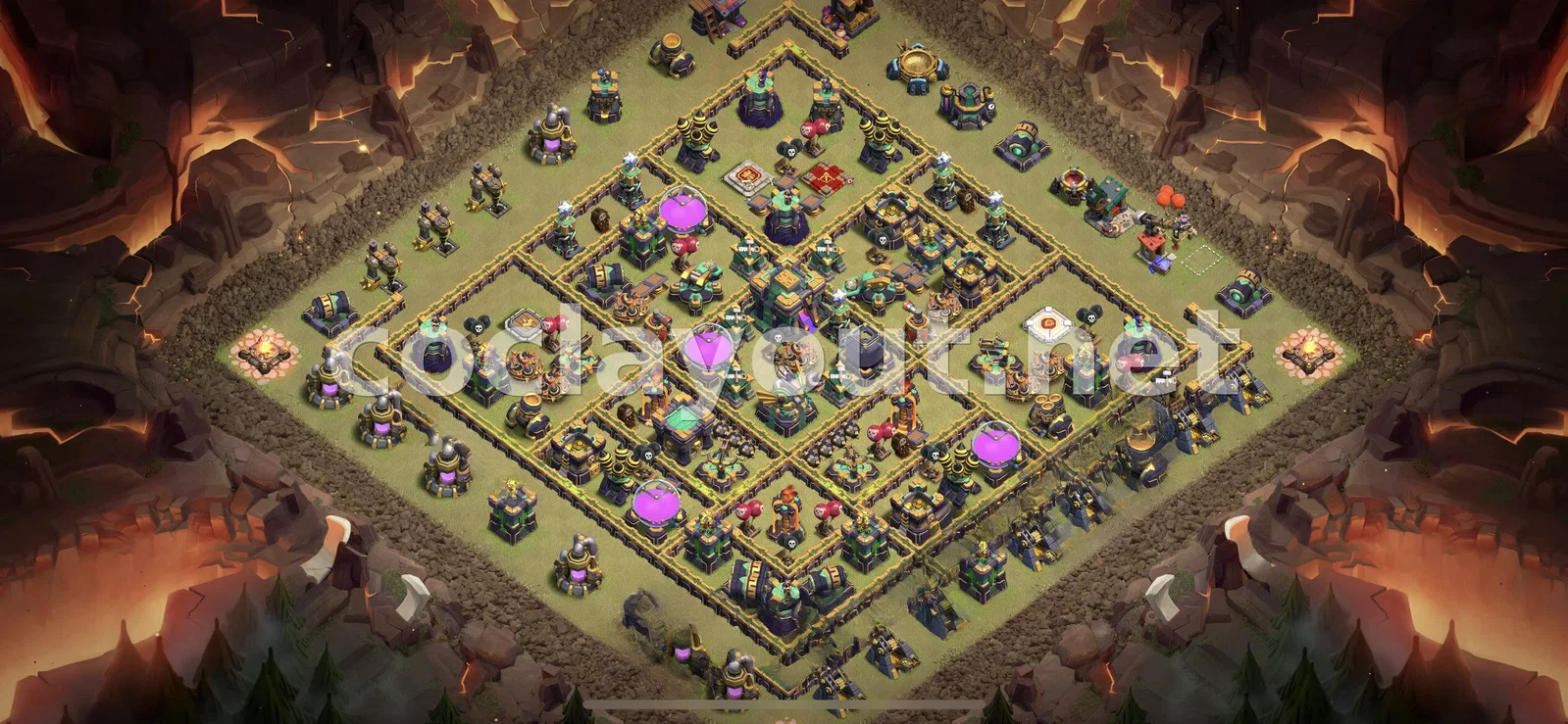 Meilleure base de guerre TH14 pour vos guerres de clans – aperçu du plan TH14