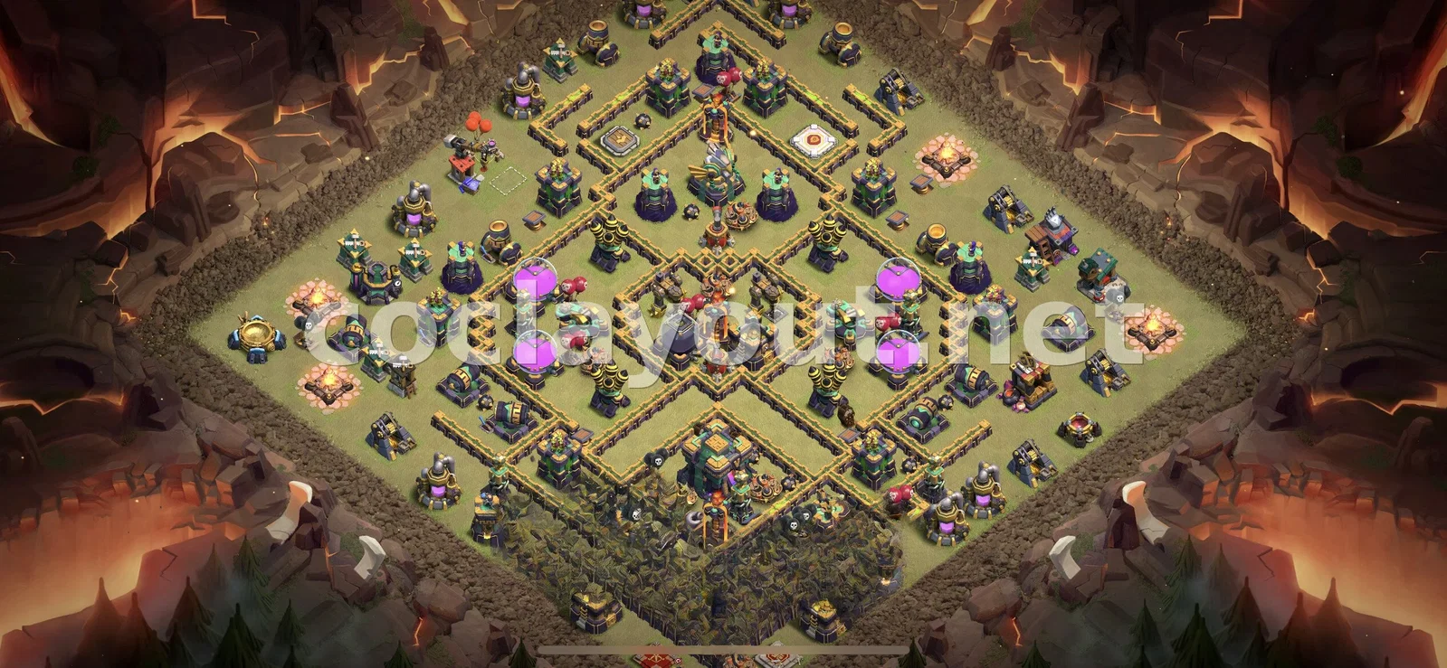 Meilleure base de guerre TH14 pour vos Guerres de clans – aperçu du plan TH14