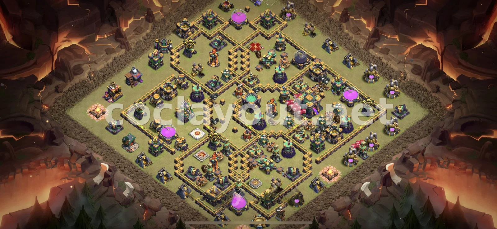Meilleure base de guerre TH14 pour la Guerre de clans – aperçu du plan TH14