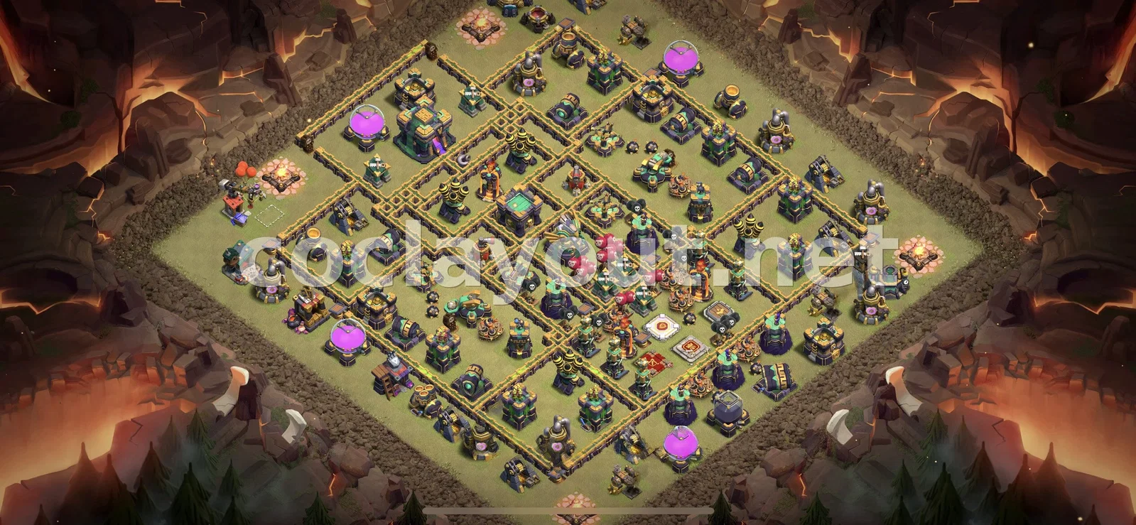 Meilleure base de guerre TH14 pour Guerre de clans – aperçu du plan TH14