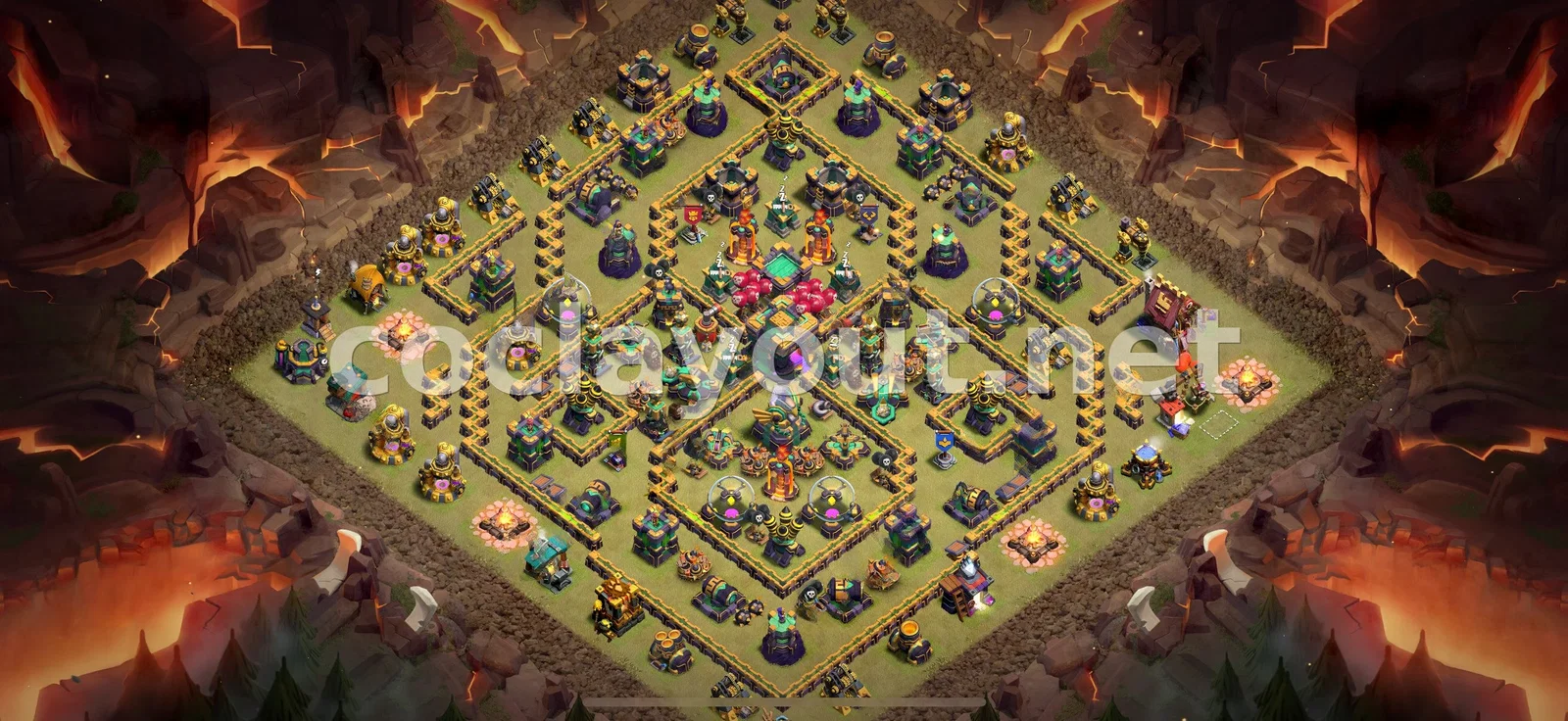 Optimisez votre Village avec cette Base de Guerre TH14 – aperçu du plan TH14