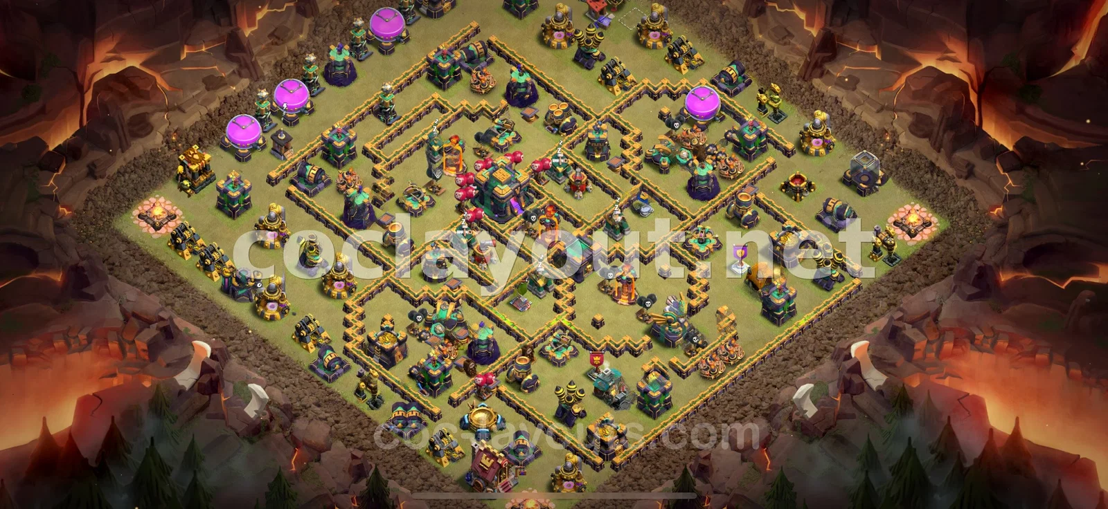 Meilleure base de guerre TH14 pour vos Guerres de clans – aperçu du plan TH14