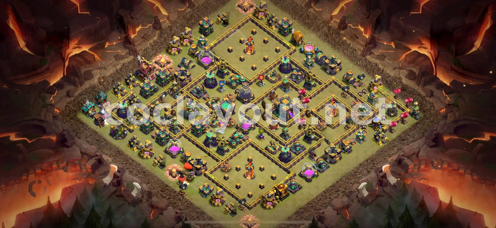 Préparez-vous aux Guerres de Clans avec cette Base de Guerre TH14 – aperçu du plan TH14