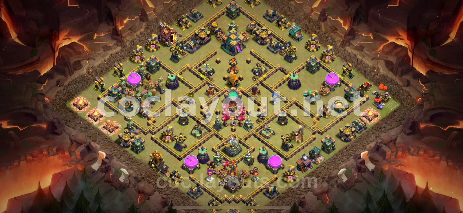 Meilleure base de guerre TH14 pour les Guerres de Clans – aperçu du plan TH14