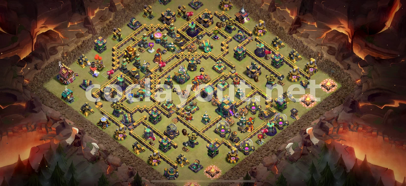 Meilleure base de guerre TH14 pour Guerres de clans – aperçu du plan TH14