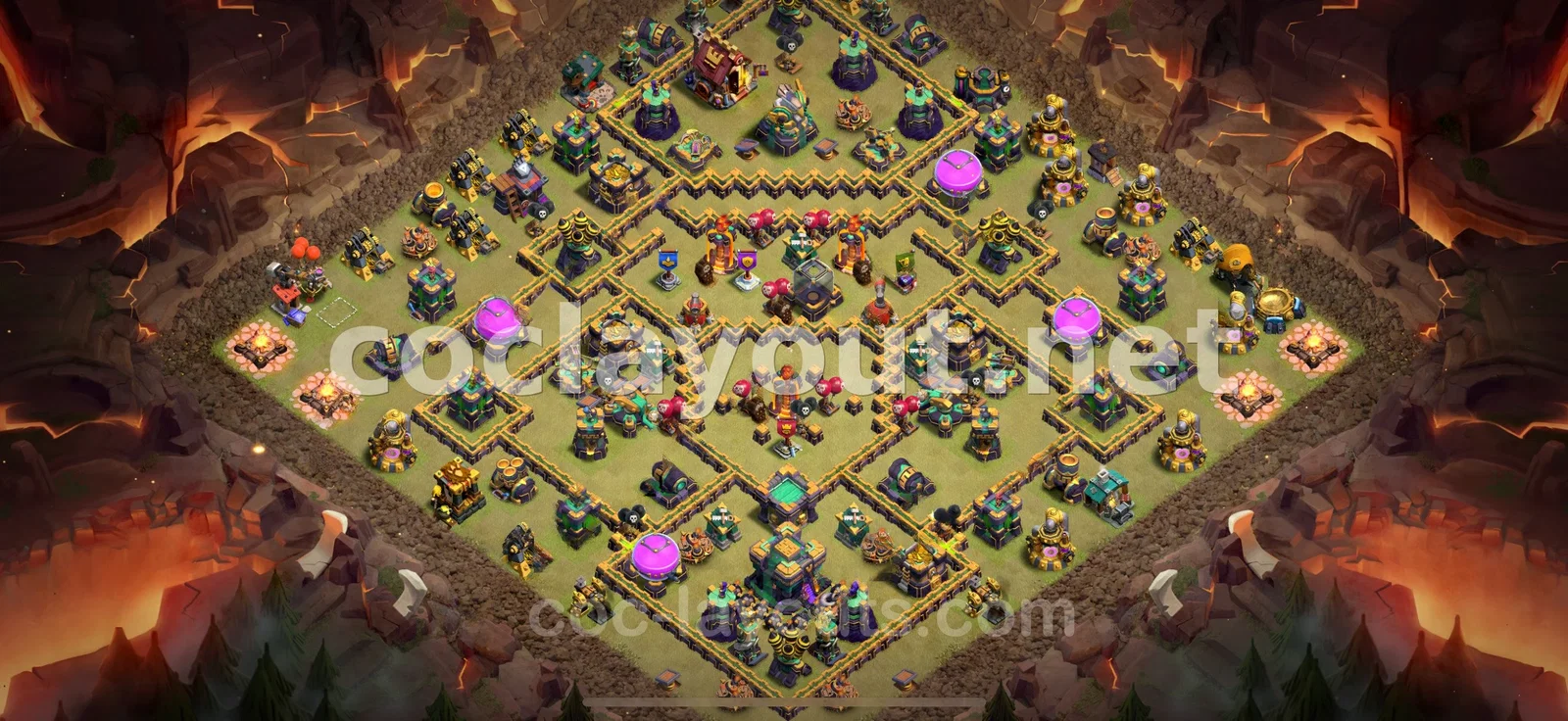 Meilleure base de guerre TH14 pour vos guerres de clans – aperçu du plan TH14