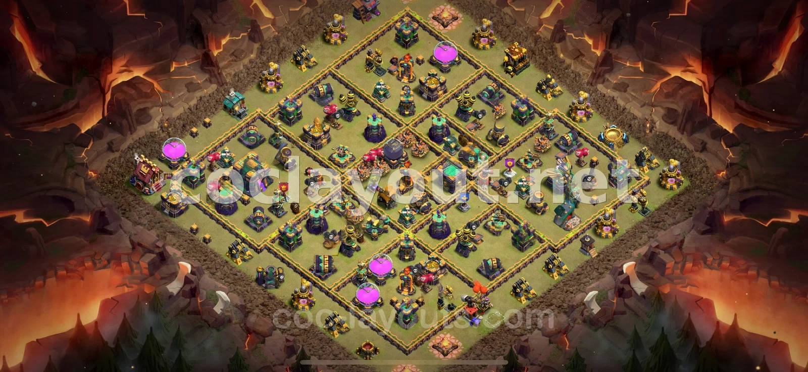 Optimisez vos Guerres de Clans avec cette Base de Guerre TH14 – aperçu du plan TH14