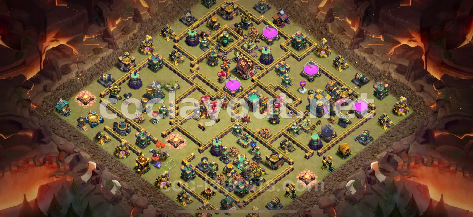 Meilleure base de guerre TH14 pour Guerre de clans – aperçu du plan TH14
