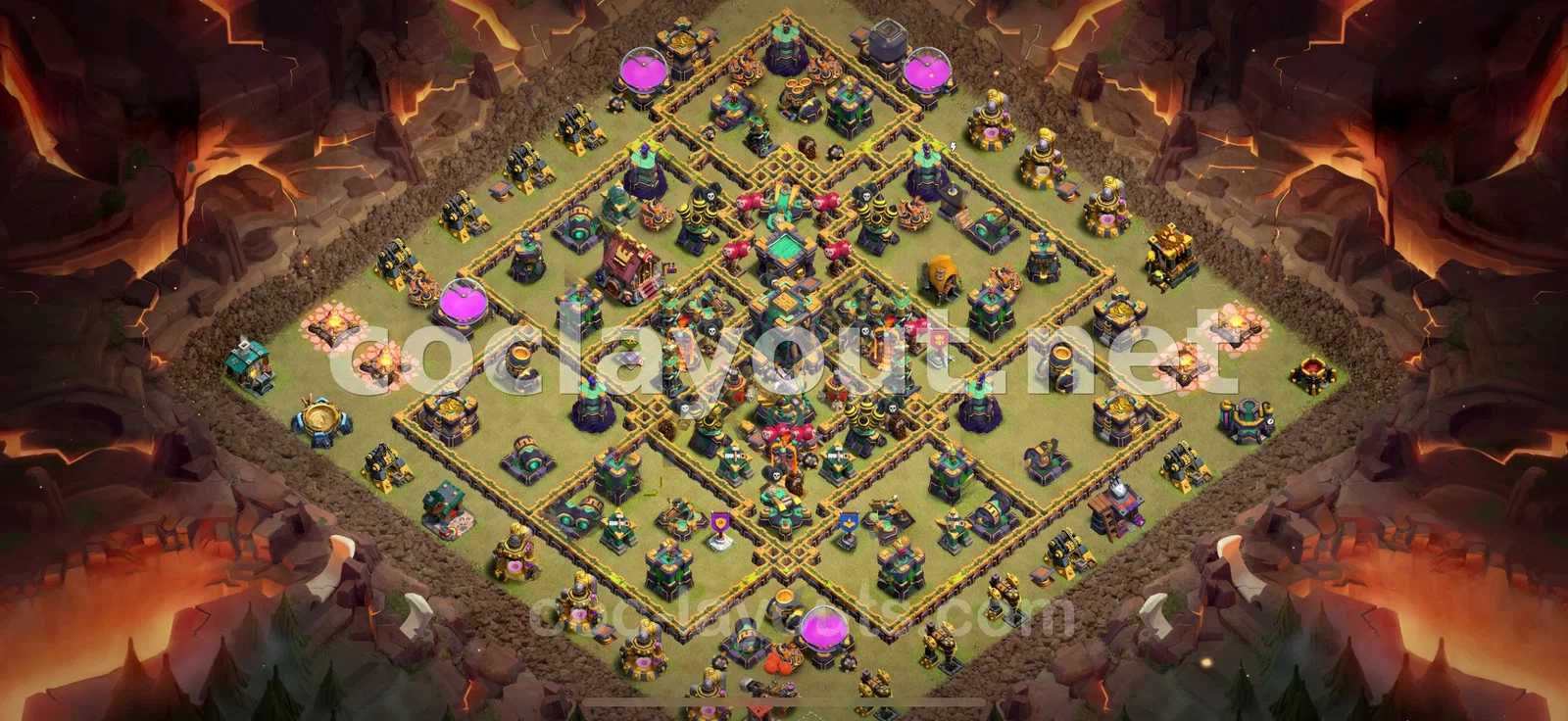 Base de Guerre TH14 - Défense Solide et Stratégique – aperçu du plan TH14