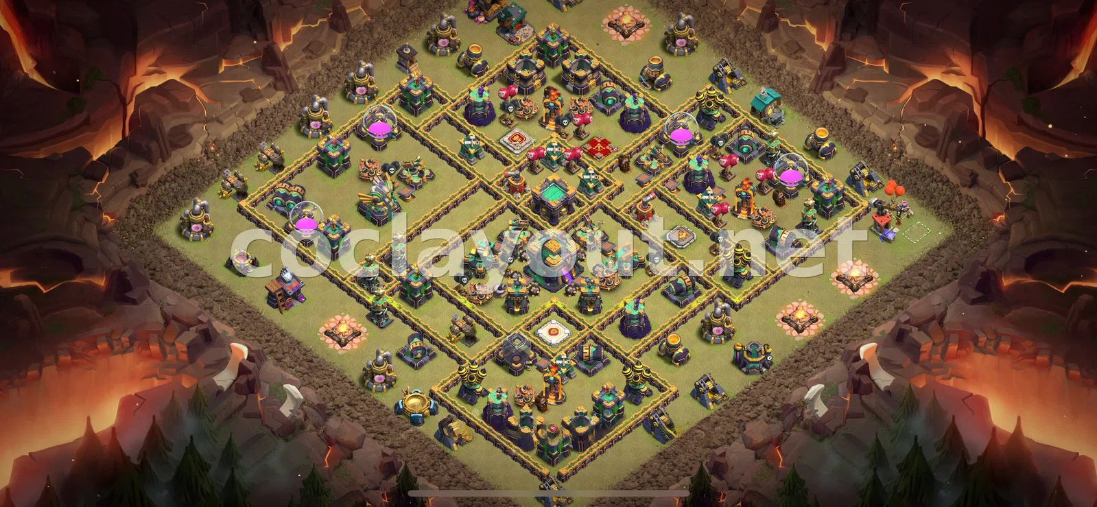 Optimisez vos Guerres de Clans avec cette Base de Guerre TH14 – aperçu du plan TH14