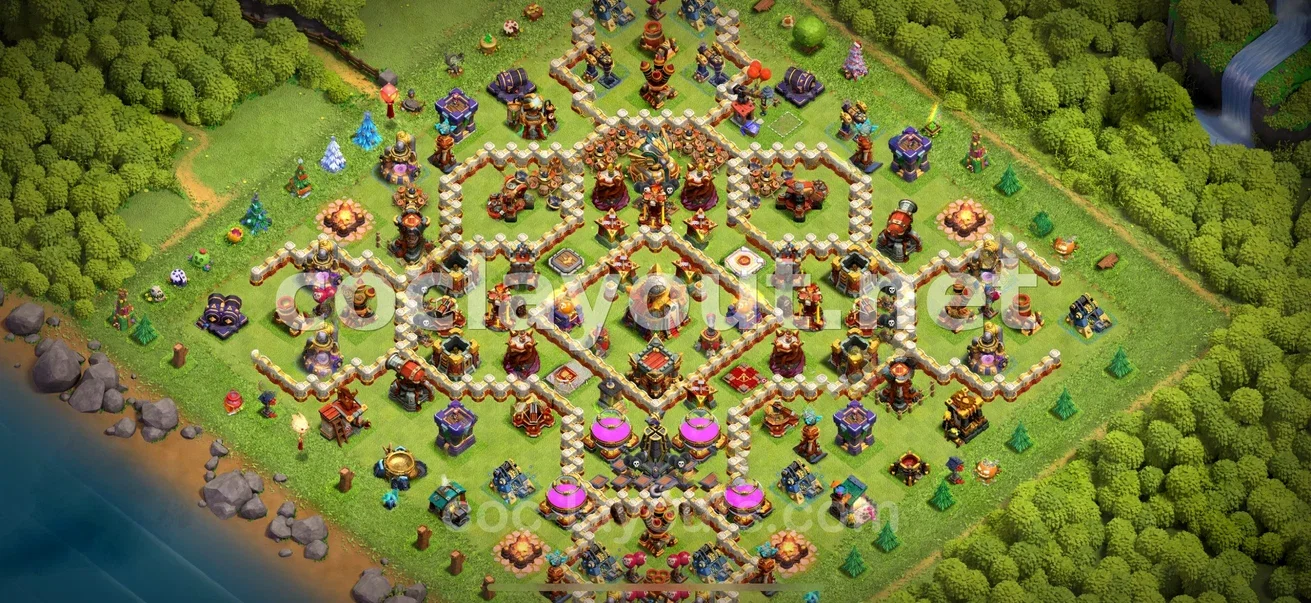 Strengthen Your Defense with TH16 Hybrid Base – TH16 layout preview