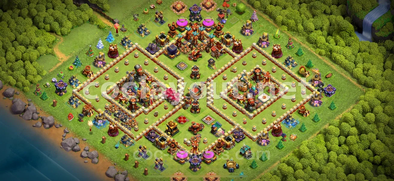 TH16 Hybrid Base for Balanced Defense – TH16 layout preview