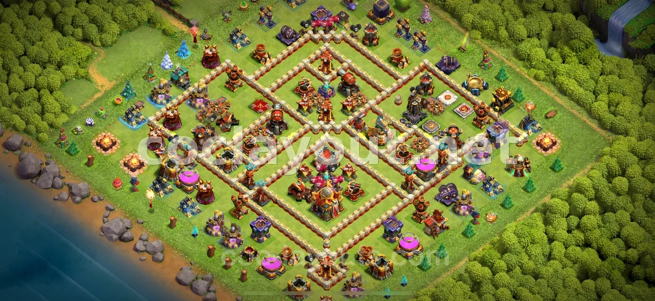 Strong TH16 Hybrid Base for Balanced Defense – TH16 layout preview
