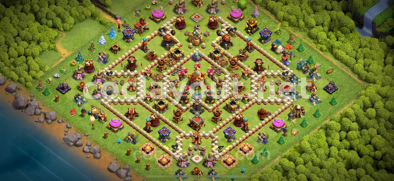 TH16 Hybrid Base #39 – TH16 layout preview