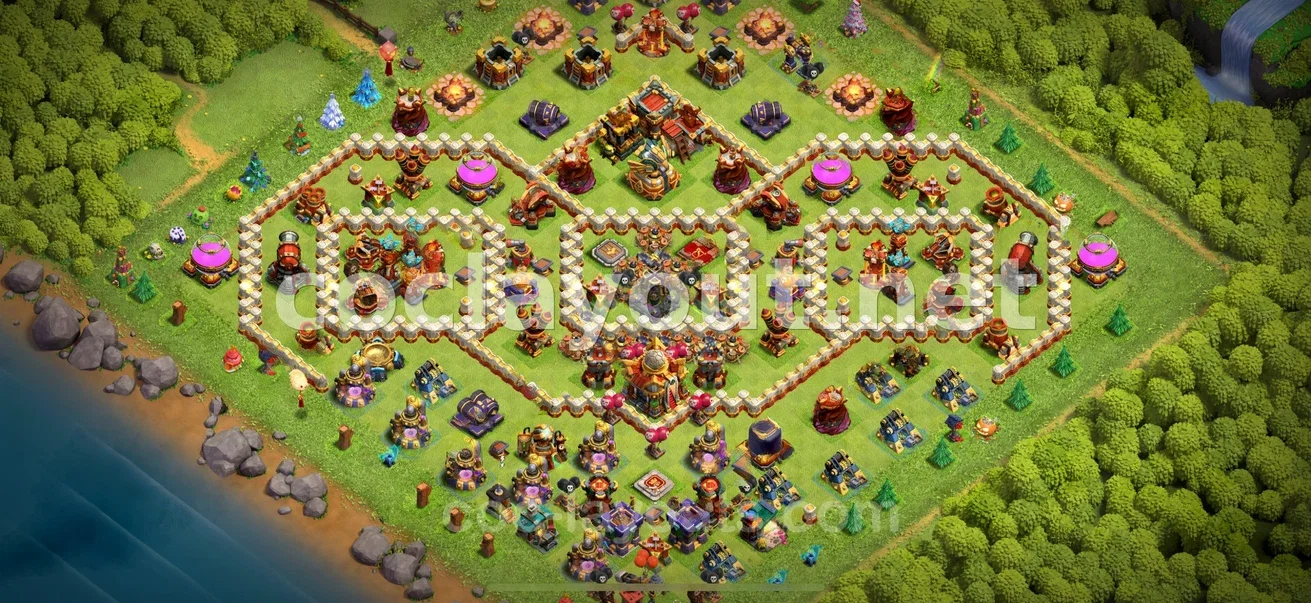 Strengthen Your Village with TH16 Hybrid Base – TH16 layout preview