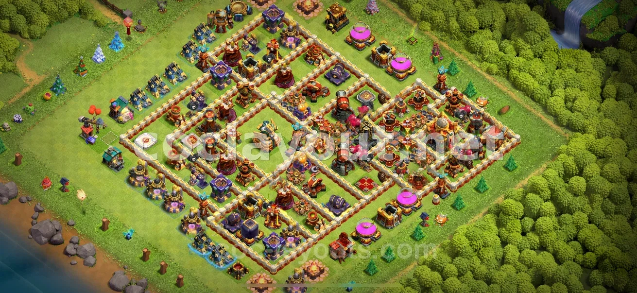 Master Your TH16 Hybrid Base Layout – TH16 layout preview