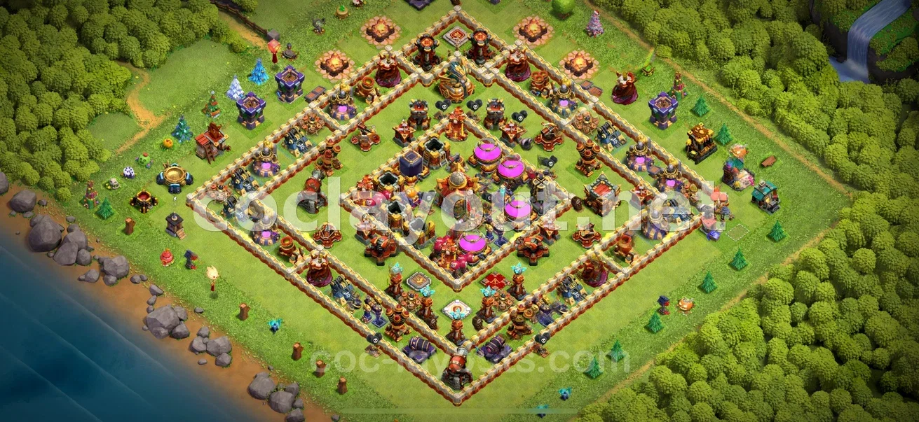 Meilleure base de farm TH16 pour protéger vos ressources – aperçu du plan TH16
